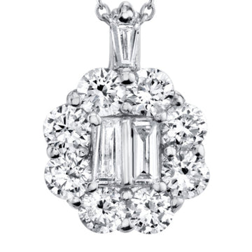 Shy Creation Glittara Women's 0.66 ct. Diamond Baguette Necklace in 14K White Gold