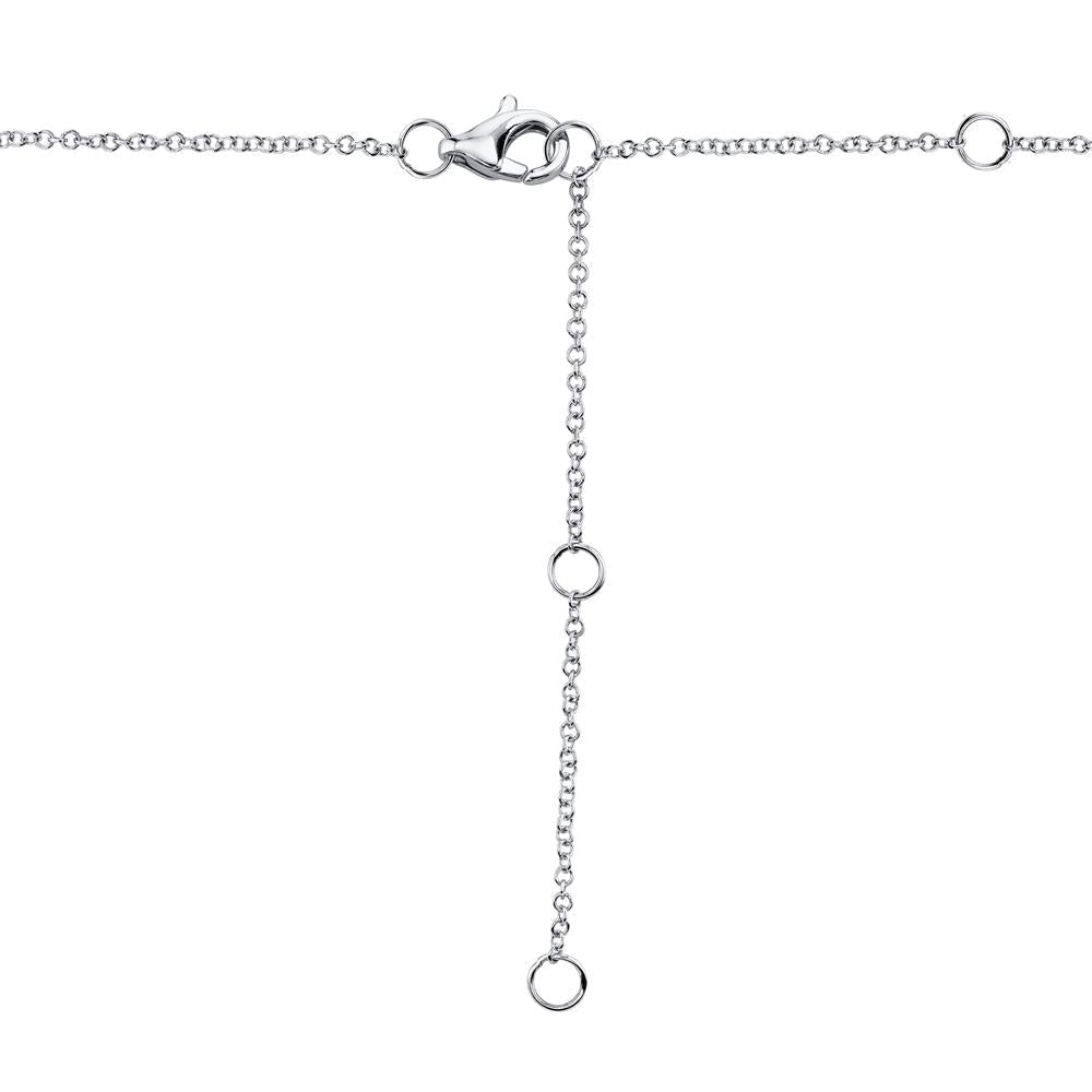 Shy Creation Kate Women's 18" 0.21 ct. Diamond Pave Heart Necklace in 14K White Gold