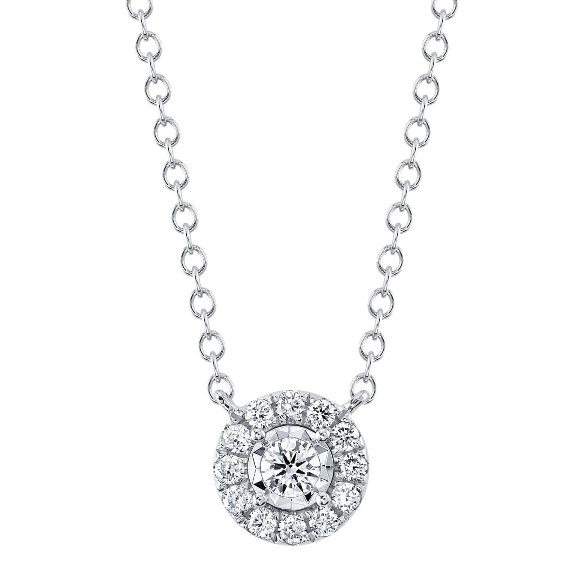 Shy Creation Stella Women's 0.20 ct. Diamond Necklace in 14K White Gold