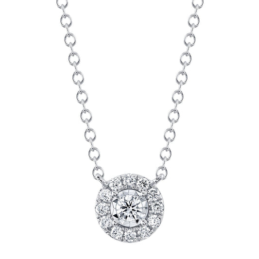 Shy Creation Stella Women's 0.20 ct. Diamond Necklace in 14K White Gold