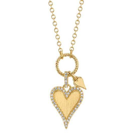 Shy Creation Kate 0.12 ct. Diamond Heart Necklace in 14K Yellow Gold