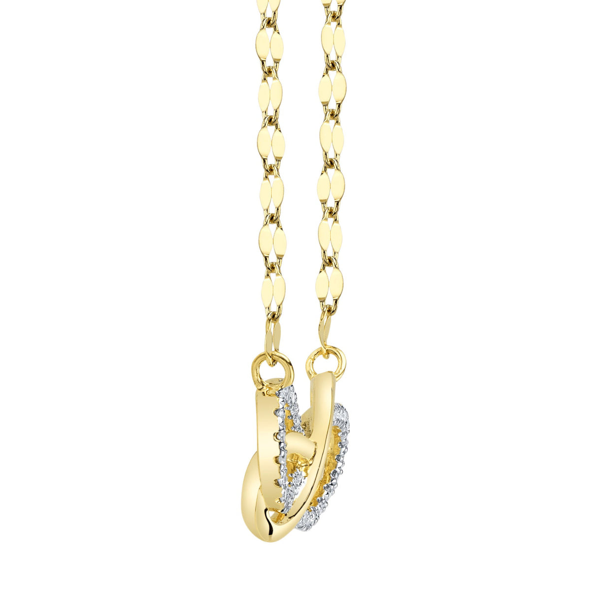 Shy Creation Kate Women's 0.09 ct. Diamond Infinity Sparkle Chain Necklace in 14K Yellow Gold