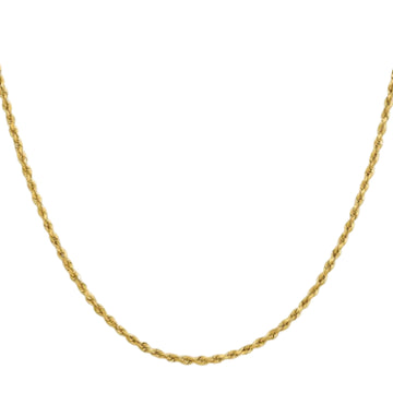 10K Yellow Gold Unisex Lightweight D/C Rope With Lobster Clasp Chain