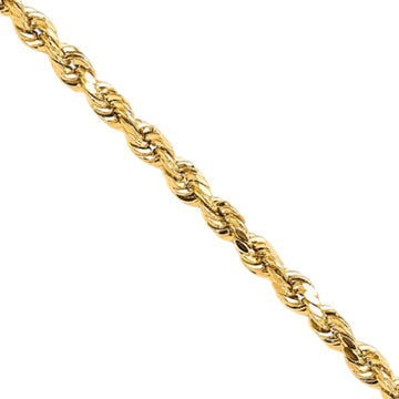 10K Yellow Gold Unisex Lightweight D/C Rope With Lobster Clasp Chain