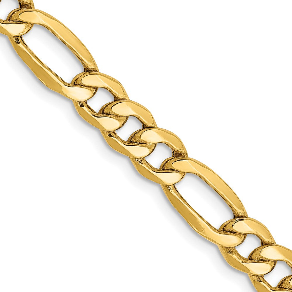 14K Yellow Gold Unisex 24" Figaro Chain