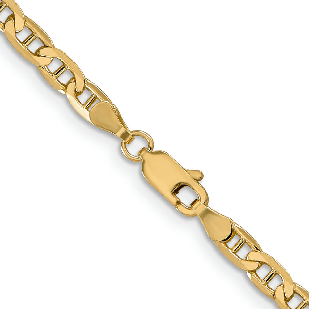 14K Yellow Gold Women's Concave Anchor Chain