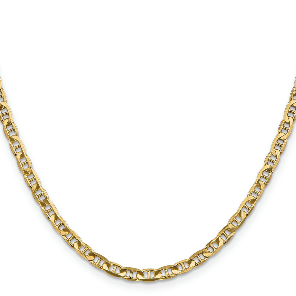 14K Yellow Gold Women's Concave Anchor Chain