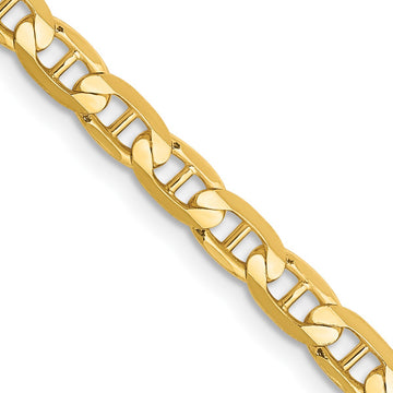 14K Yellow Gold Women's Concave Anchor Chain