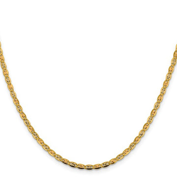 14K Tri-Color Gold Unisex Pavé Valentino Chain