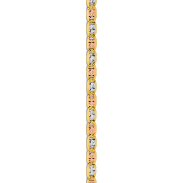 14K Tri-Color Gold Unisex Pave Valentino Chain