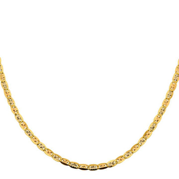 14K Tri-Color Gold Unisex Pave Valentino Chain