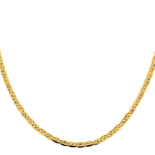 14K Tri-Color Gold Unisex 26" Pavé Valentino Chain