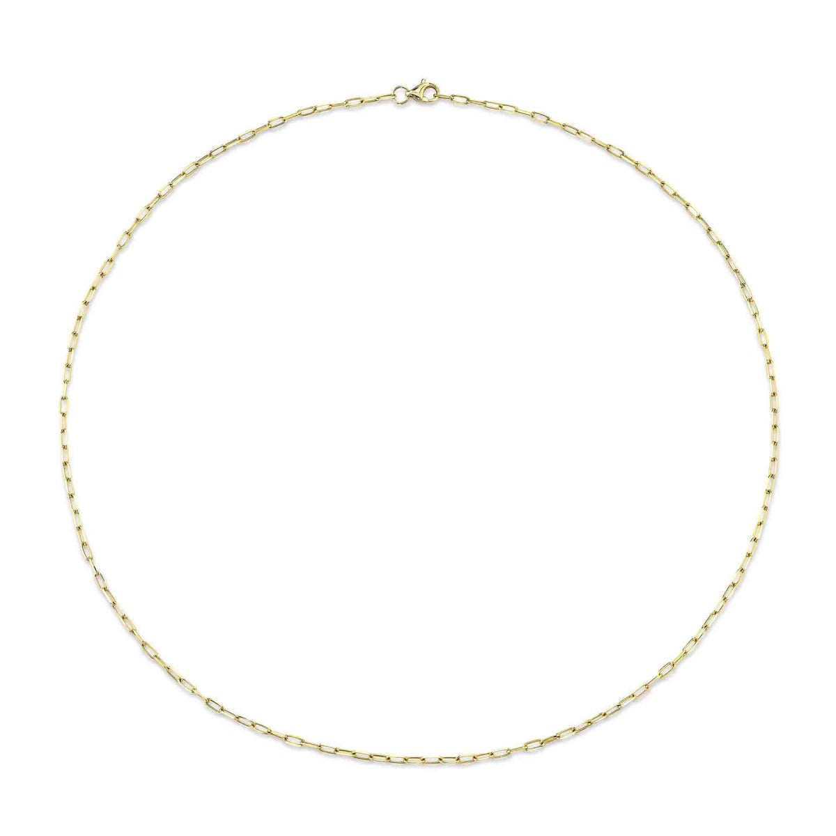Shy Creation Women's 18" Paper Clip Link Necklace in 14K Yellow Gold