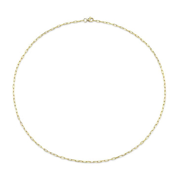 Shy Creation Women's 18" Paper Clip Link Necklace in 14K Yellow Gold