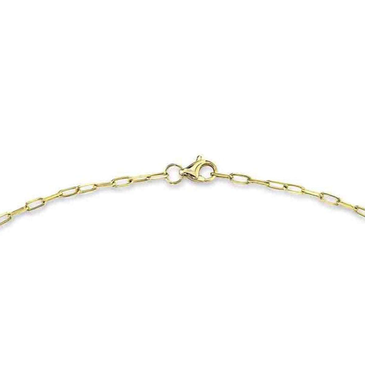 Shy Creation Women's 18" Paper Clip Link Necklace in 14K Yellow Gold
