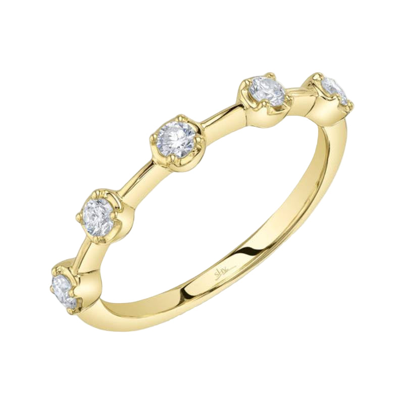 Shy Creation Diana Women's 0.30 ct. Diamond Crown Setting Band in 14K Yellow Gold - Size 7