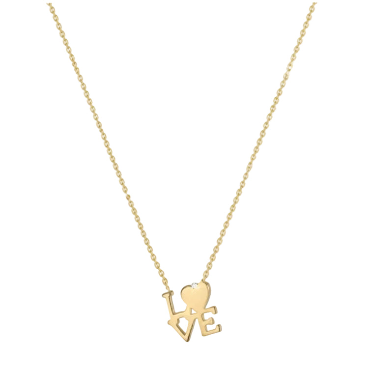 10K Women's "Love" Necklace in Yellow Gold