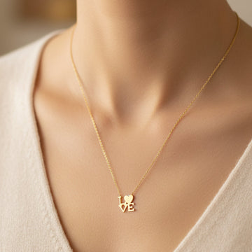 Women's "Love" Necklace in 10K Yellow Gold