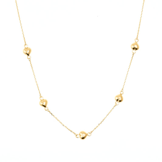 10K Women's 18" Heart Necklace in Yellow Gold