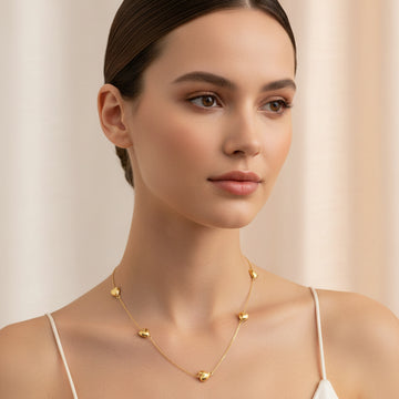 Women's 18" Heart Necklace in 10K Yellow Gold