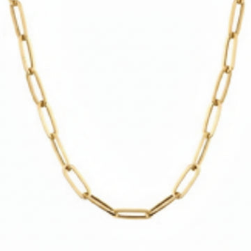 Women's 18" Paperclip Necklace in 10K Yellow Gold