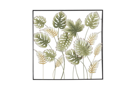 Green And Yellow Leaves Metal Wall Decor - 30" x 30"