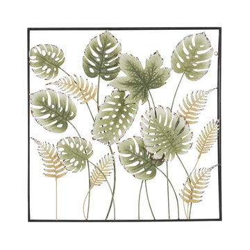 Green And Yellow Leaves Metal Wall Decor - 30" x 30"