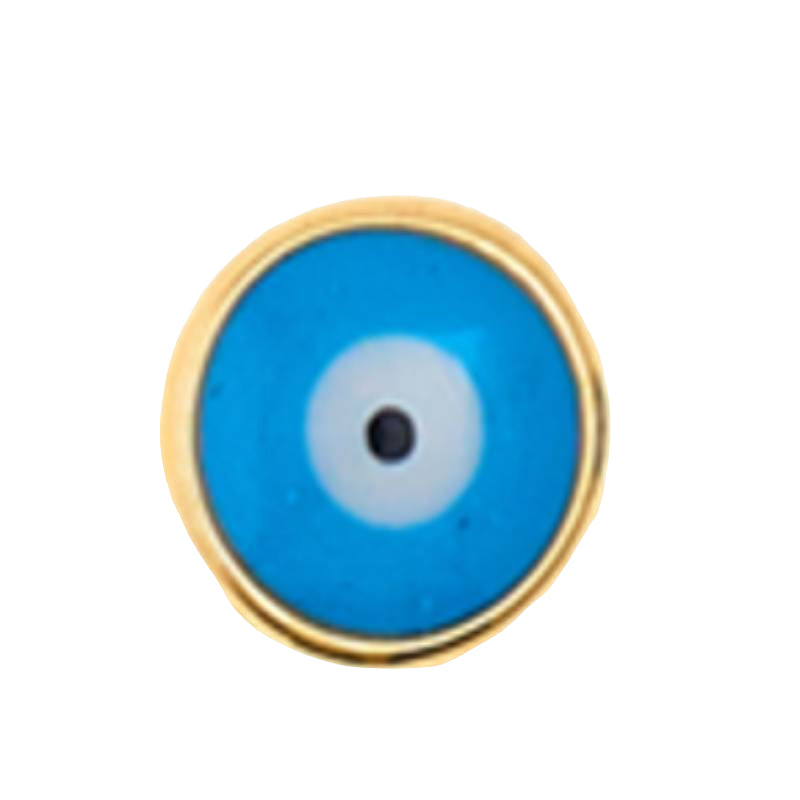 14K Yellow Gold Evil Eye Stud Earring