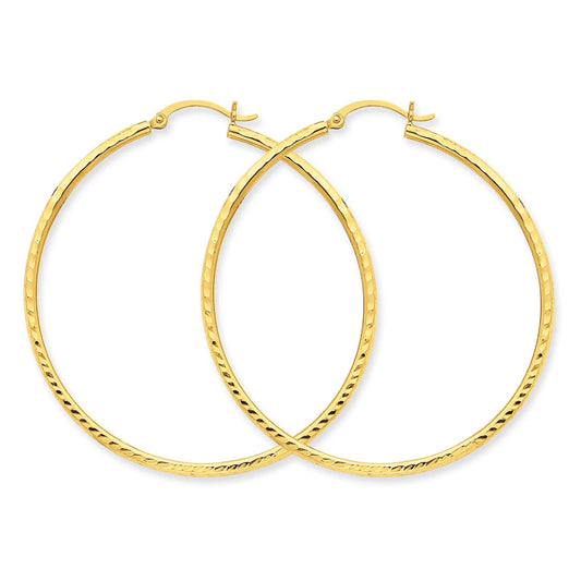 14K Yellow Gold Women's 4mm Hoop Earrings