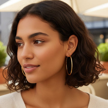 Women's 4mm Hoop Earrings in 14K Yellow Gold
