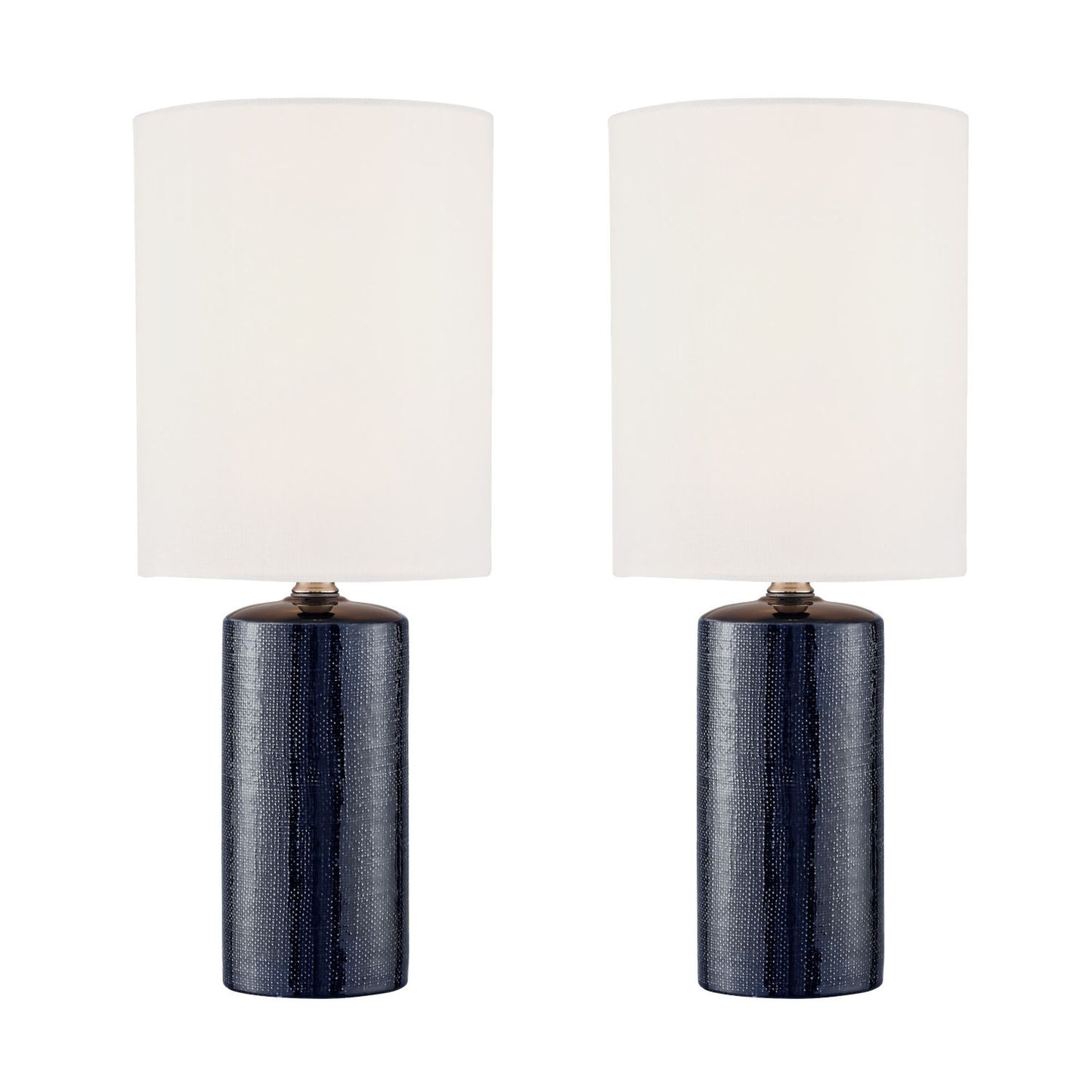 Lite Source Jackie 19" Accent Table Lamps Set of 2, White/Blue