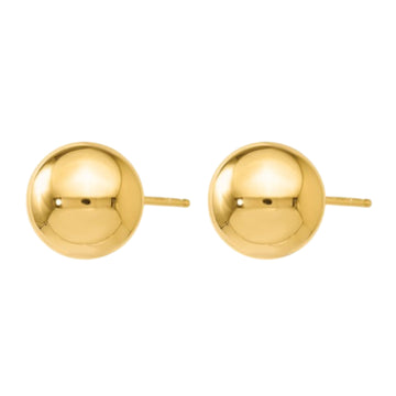 10K Yellow Gold Women's Polished Ball Post Earring