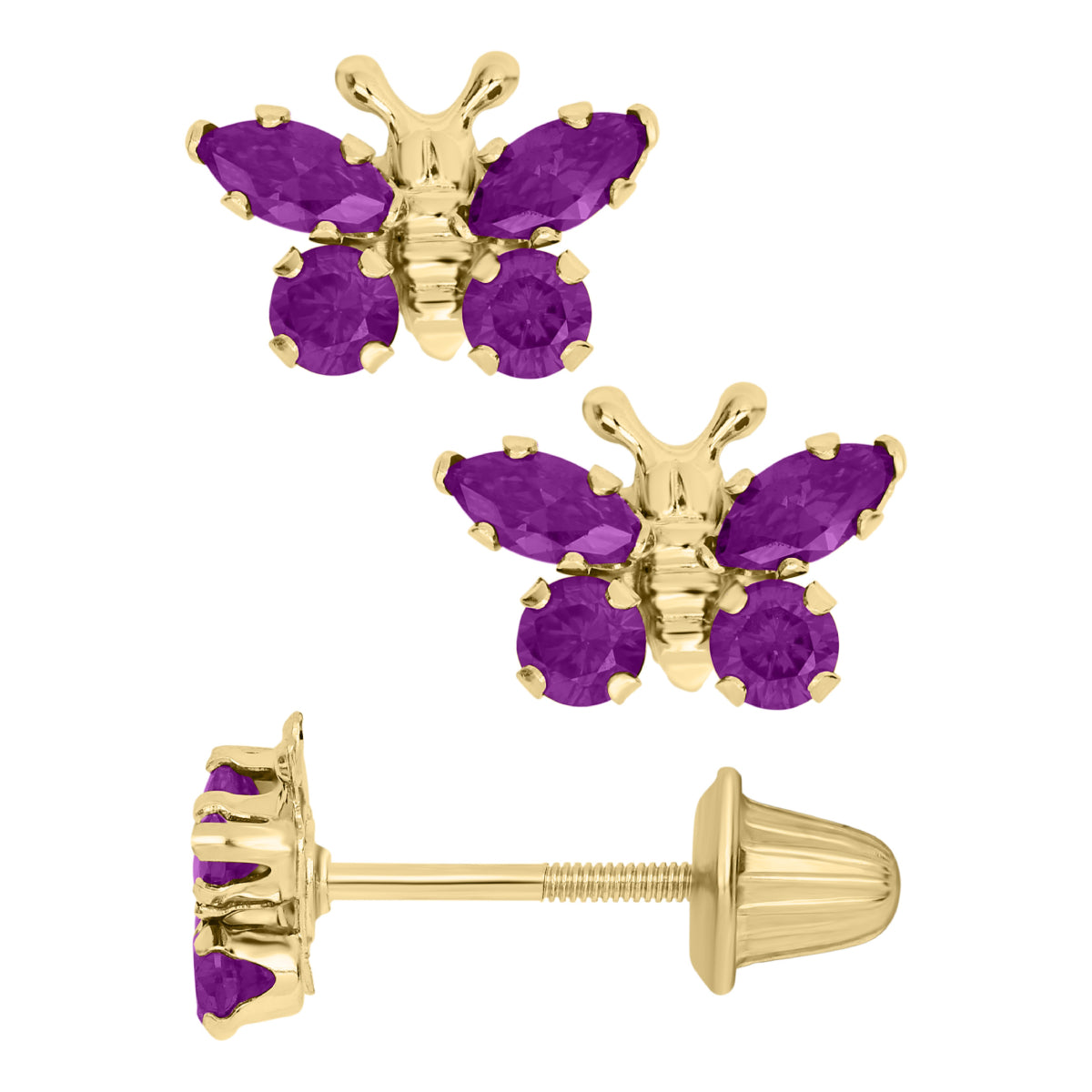 Marathon Butterfly Earrings in 14 Yellow Gold