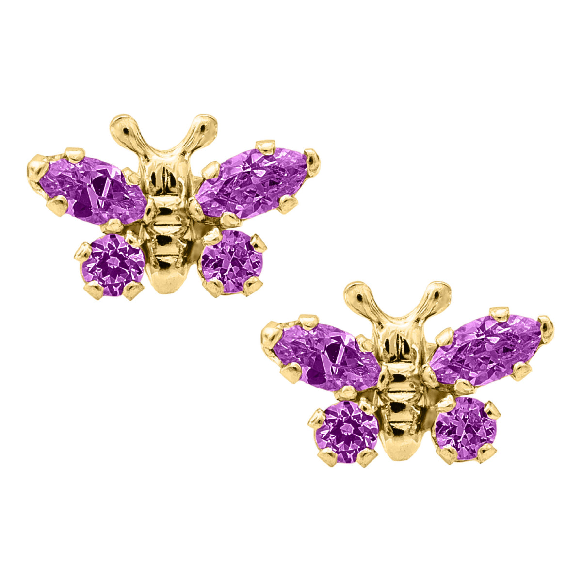 Marathon Butterfly Earrings in 14 Yellow Gold