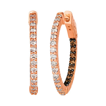 Le Vian 0.33 ct. Chocolate Diamonds and 0.62 ct. Nude Diamonds Earrings in 14K Strawberry Gold