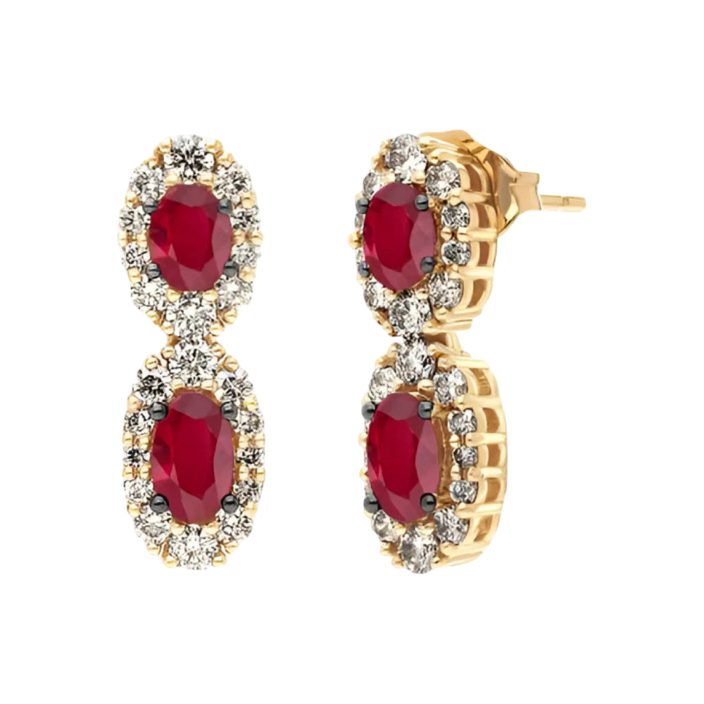Le Vian 1 ct. Passion Ruby and 0.5 ct. Nude Diamonds Earrings in 14K Honey Gold