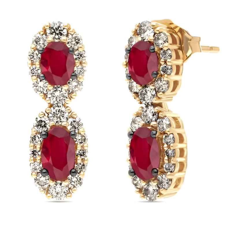 Le Vian 1 ct. Passion Ruby and 0.5 ct. Nude Diamonds Earrings in 14K Honey Gold