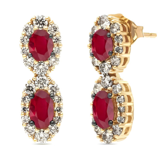 Le Vian 1 ct. Passion Ruby and 0.5 ct. Nude Diamonds Earrings in 14K Honey Gold