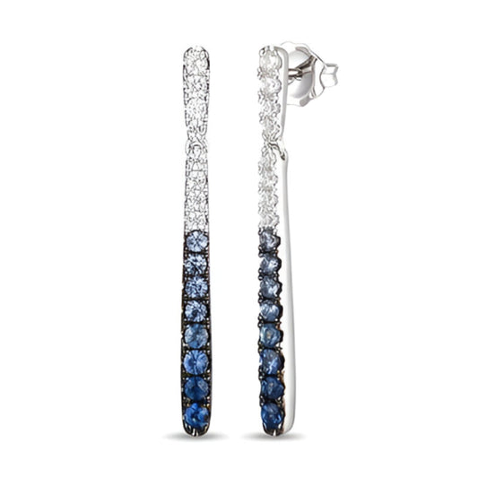 Le Vian Ombre 0.50 ct. Denim Ombré Sapphire and 0.33 ct. Vanilla Sapphire Earrings in 14K Vanilla Gold