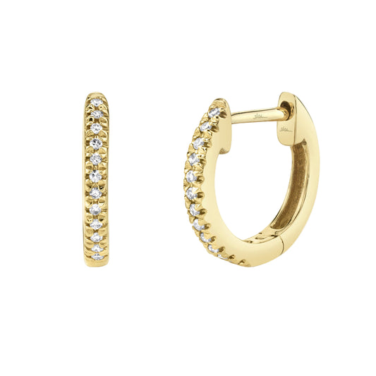 Shy Creation Kate Women's 0.07 ct. Diamond Huggie Earrings in 14K Yellow Gold
