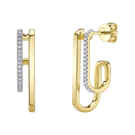 Shy Creation Kate Women's 0.10 ct. Diamond Earrings In 14K Yellow Gold