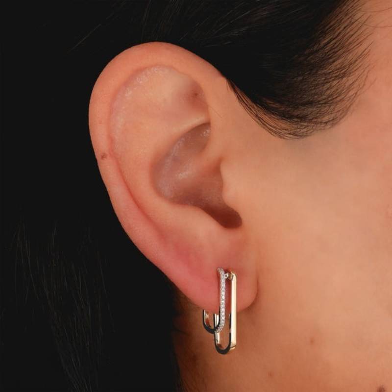 Shy Creation Kate Women's 0.10 ct. Diamond Earrings In 14K Yellow Gold