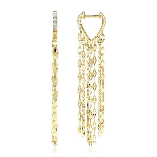 Shy Creation Kate Women's 0.13 ct. Diamond Fringe Earrings in 14K Yellow Gold