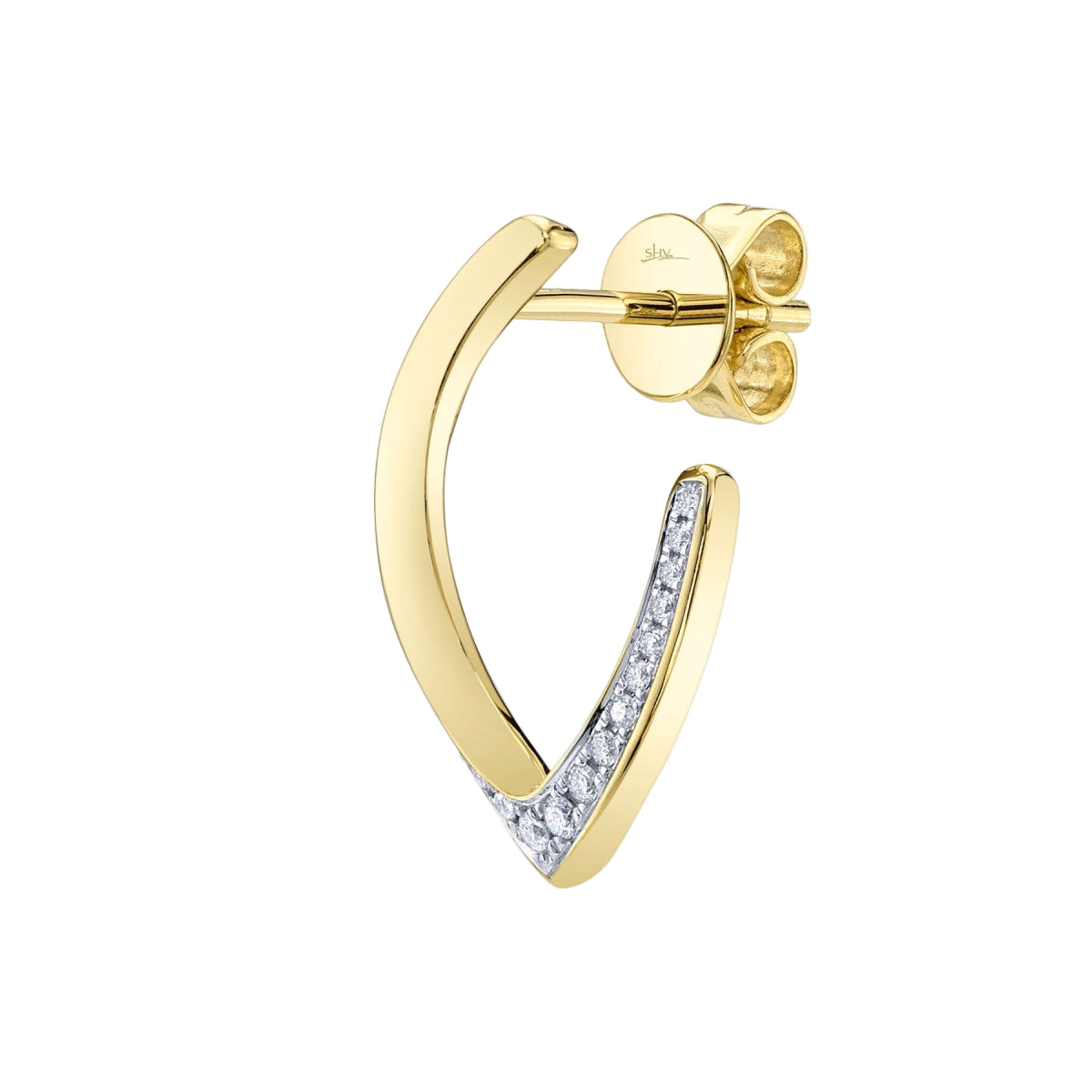 Shy Creation Kate Women's 0.10 ct. Diamond Earrings in 14K Yellow Gold