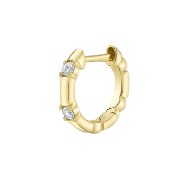 Shy Creation Kate Women's 0.14 ct. Diamond Huggie Earrings in 14K Yellow Gold