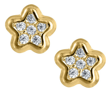 Marathon Women's Star Earrings in 14K Yellow Gold