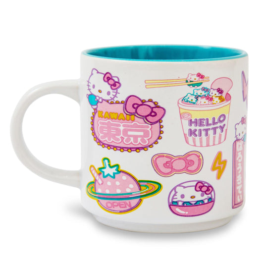 Sanrio Hello Kitty Allover Icons 13 oz Ceramic Stacking Mug - Multicolor