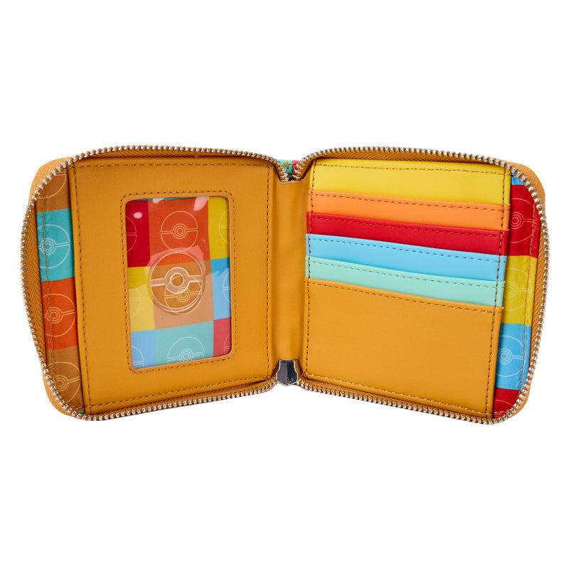 Loungefly Pokémon Color Block Starters Zip Around Wallet - Multicolor