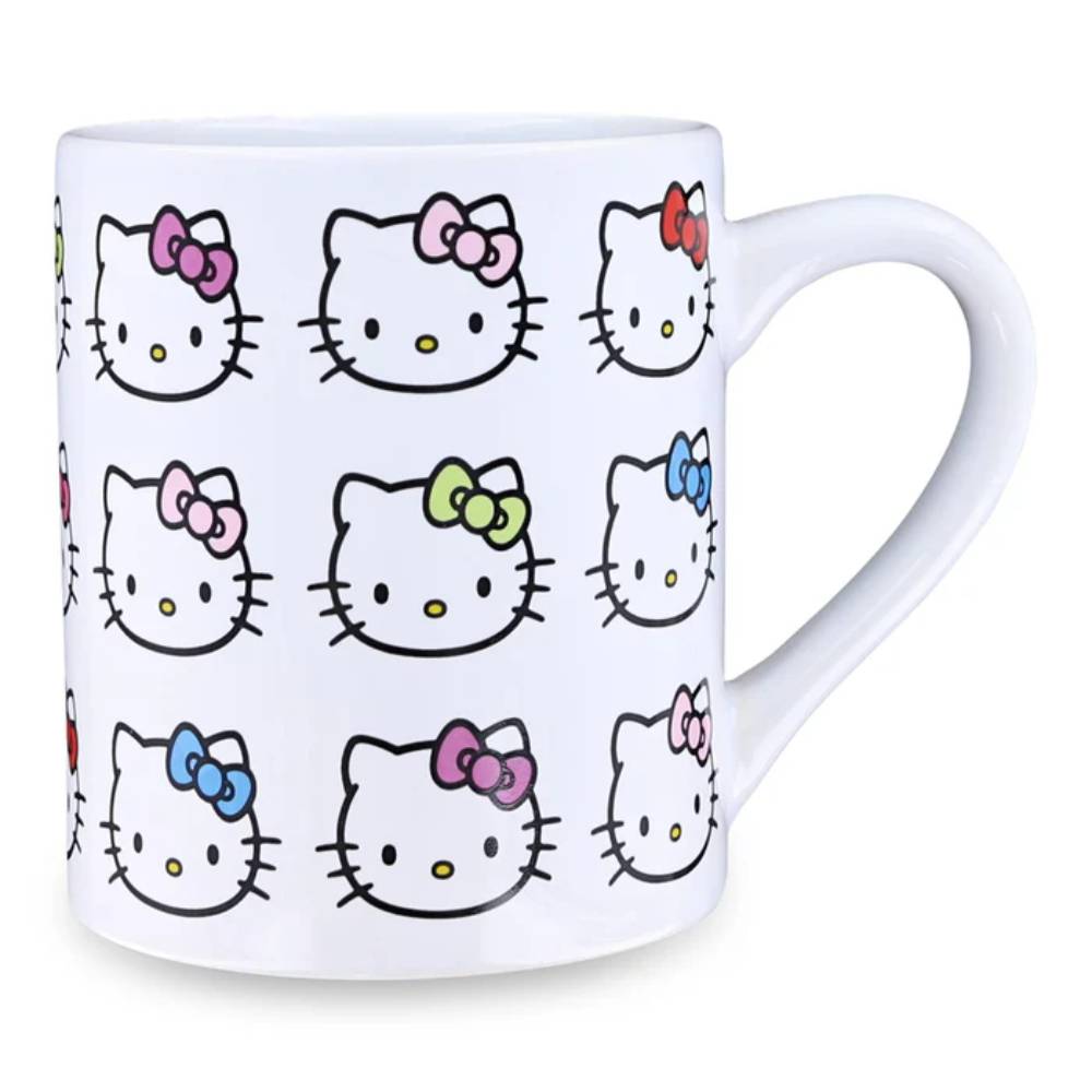 Sanrio Hello Kitty Faces and Bows 14 oz Ceramic Camper Mug - Multicolor