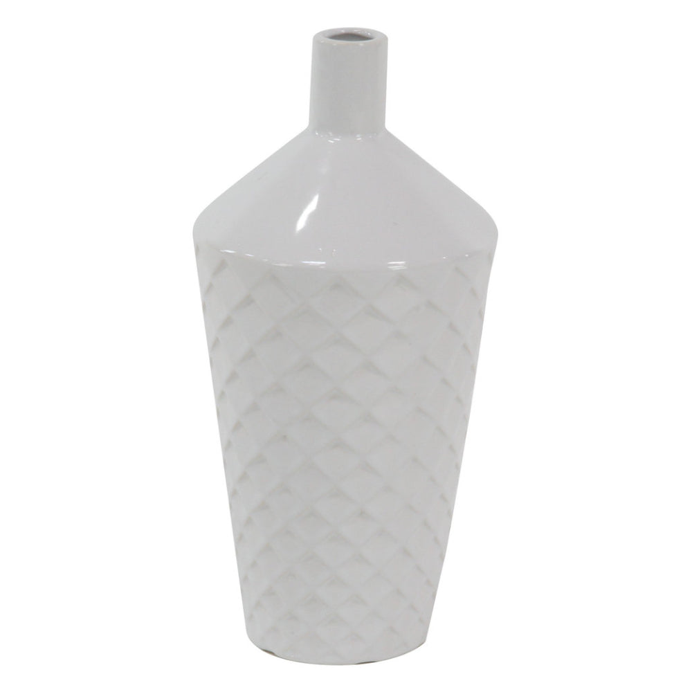 UMA Enterprises Modern Porcelain Decorative Vase (Set of 3) - White